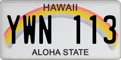 HI license plate YWN113