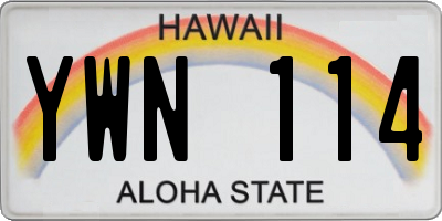 HI license plate YWN114