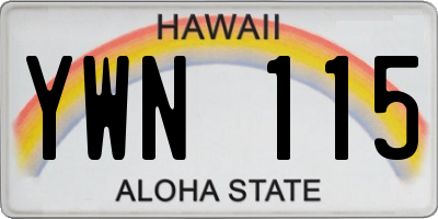 HI license plate YWN115