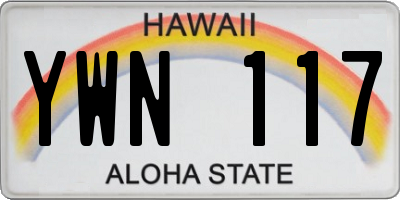 HI license plate YWN117