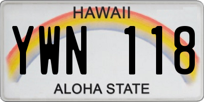 HI license plate YWN118