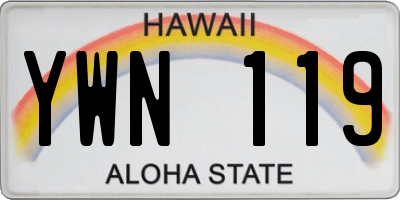 HI license plate YWN119