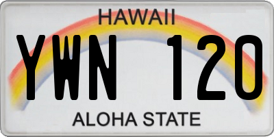 HI license plate YWN120