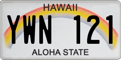 HI license plate YWN121