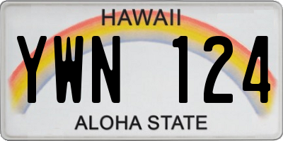 HI license plate YWN124