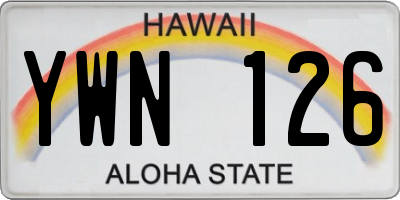 HI license plate YWN126