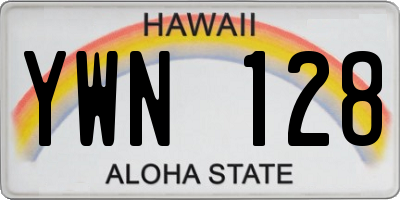 HI license plate YWN128