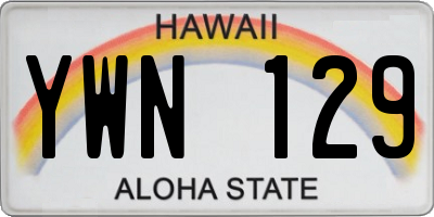 HI license plate YWN129
