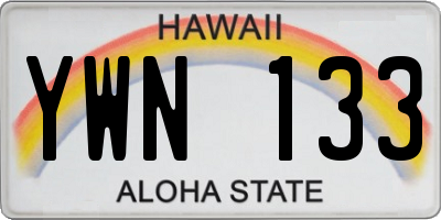 HI license plate YWN133