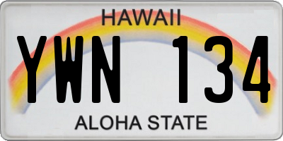 HI license plate YWN134
