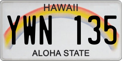 HI license plate YWN135