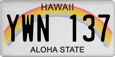HI license plate YWN137
