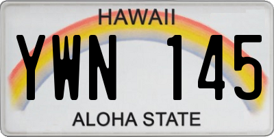 HI license plate YWN145