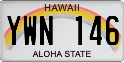 HI license plate YWN146