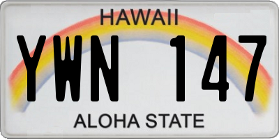 HI license plate YWN147