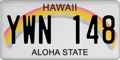 HI license plate YWN148