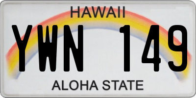 HI license plate YWN149