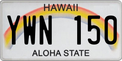 HI license plate YWN150