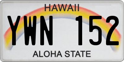 HI license plate YWN152