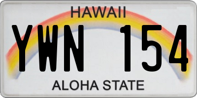HI license plate YWN154