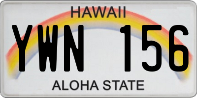 HI license plate YWN156