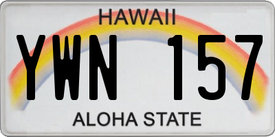 HI license plate YWN157