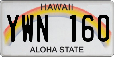 HI license plate YWN160