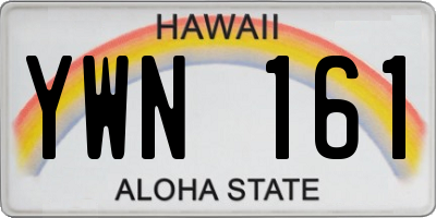HI license plate YWN161