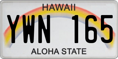 HI license plate YWN165