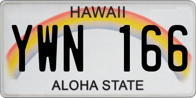 HI license plate YWN166