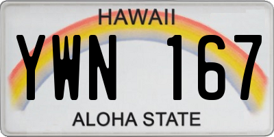 HI license plate YWN167