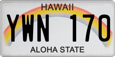 HI license plate YWN170