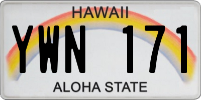 HI license plate YWN171