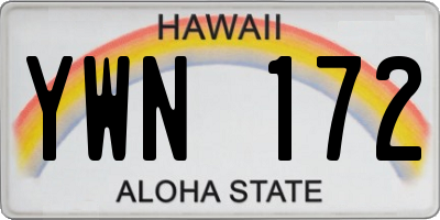 HI license plate YWN172