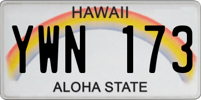 HI license plate YWN173