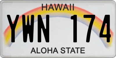 HI license plate YWN174
