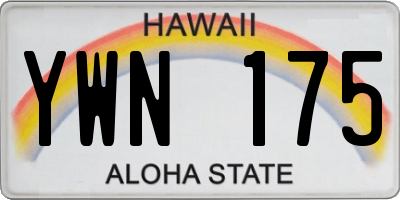 HI license plate YWN175