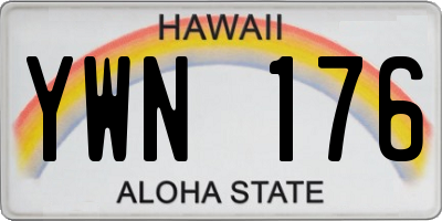 HI license plate YWN176