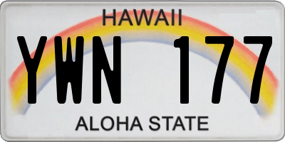 HI license plate YWN177