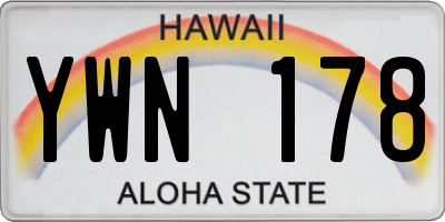 HI license plate YWN178