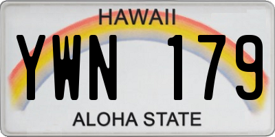 HI license plate YWN179