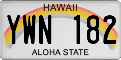 HI license plate YWN182