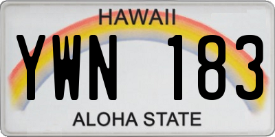 HI license plate YWN183