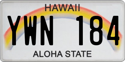 HI license plate YWN184