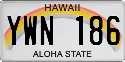 HI license plate YWN186