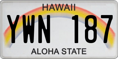 HI license plate YWN187