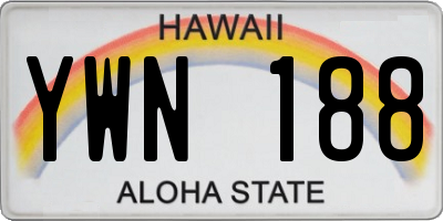 HI license plate YWN188
