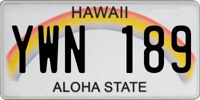 HI license plate YWN189