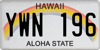 HI license plate YWN196