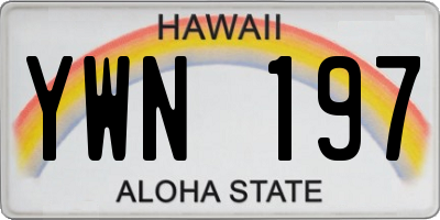 HI license plate YWN197